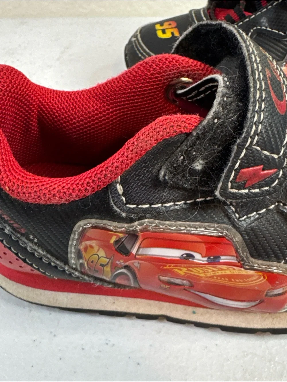 Kids Black & Red Lightning McQueen Sneakers